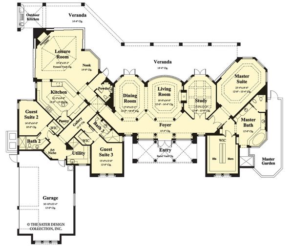 Mediterranean Floor Plan - Main Floor Plan #930-192