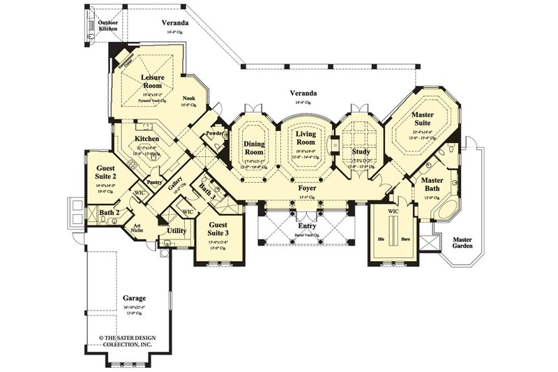 Dream House Plan - Floor Plan - Main Floor for Mediterranean House Plan #930-192 - 3 bed, 3.5 bath