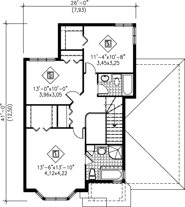Home Plan - European Floor Plan - Upper Floor Plan #25-2257