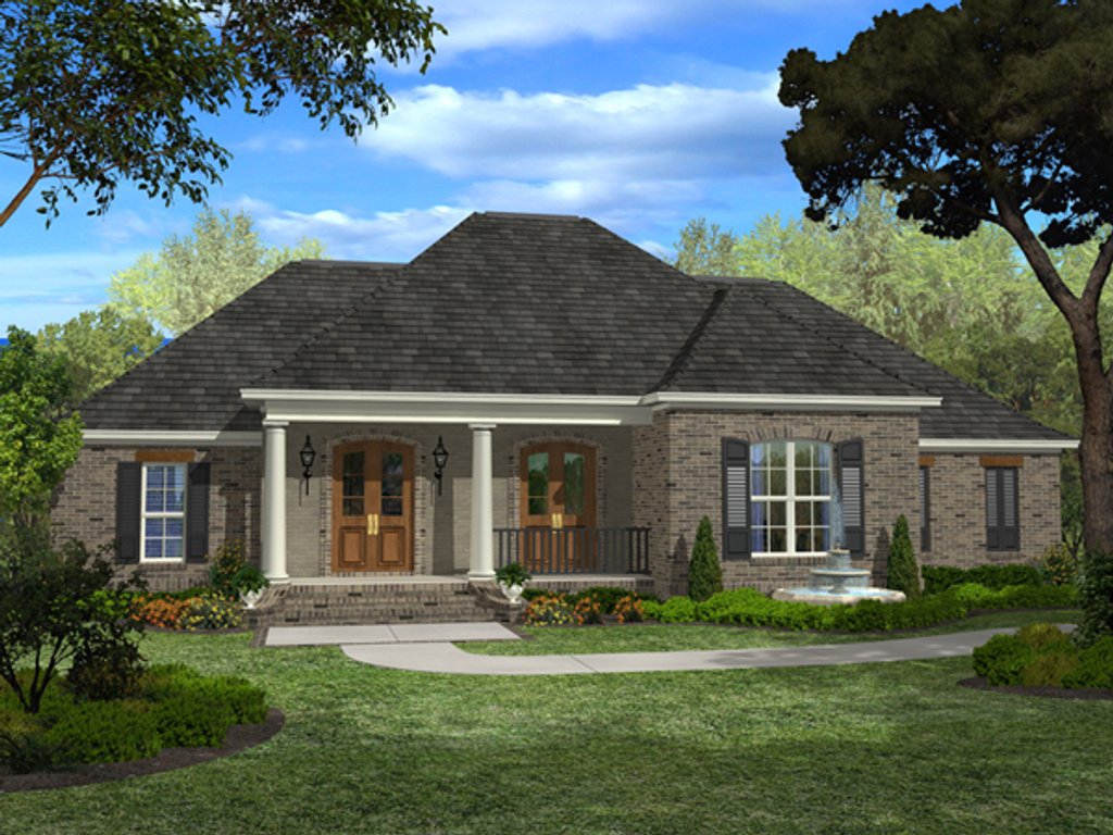 European Style House Plan - 4 Beds 3 Baths 2400 Sq/Ft Plan #430-48