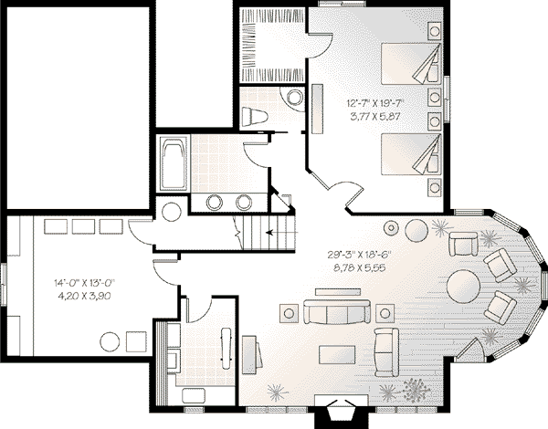 Home Plan - Modern Floor Plan - Lower Floor Plan #23-605
