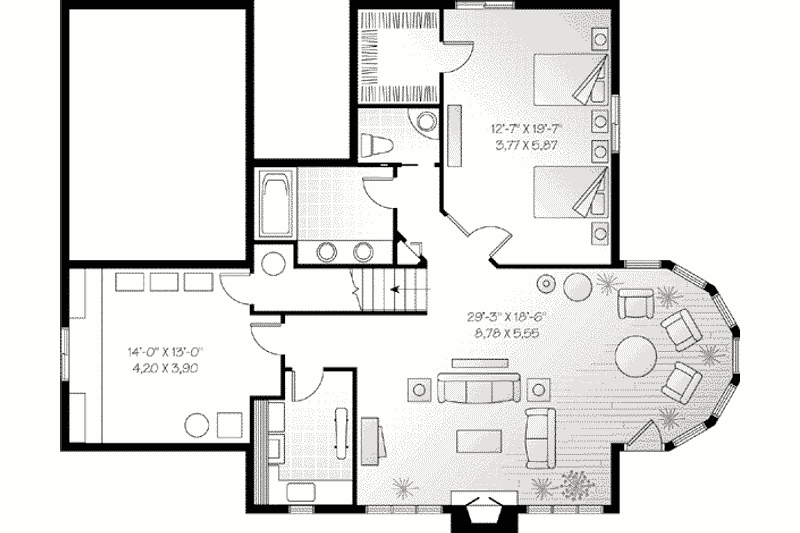 Architectural House Design - Floor Plan - Lower Floor for Modern House Plan #23-605 - 3 bed, 3.5 bath