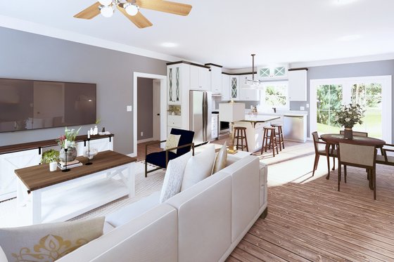 Interior - Family Room 1 for Ranch House Plan #44-239 - 3 bed, 2 bath