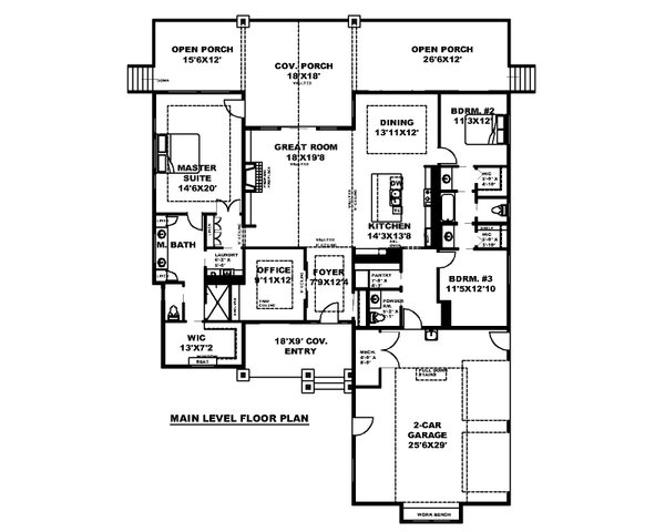Home Plan - Farmhouse Floor Plan - Main Floor Plan #117-970