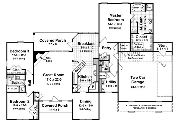 House Blueprint - European Floor Plan - Main Floor Plan #21-502