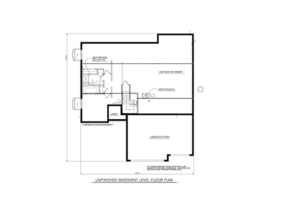 Architectural House Design - Floor Plan - Lower Floor for Ranch House Plan #1122-14 - 3 bed, 2 bath