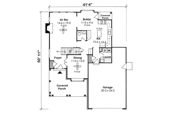 Floor Plan - Main Floor for Modern House Plan #312-876 - 3 bed, 2.5 bath
