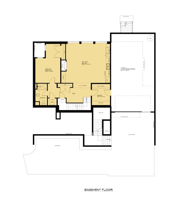 Contemporary Floor Plan - Lower Floor Plan #1066-268