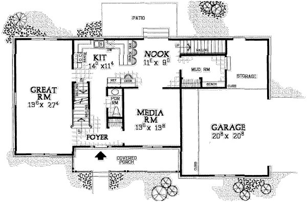 House Blueprint - Traditional Floor Plan - Main Floor Plan #72-479