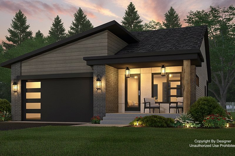 House Blueprint - Modern Exterior - Front Elevation Plan #51-1501