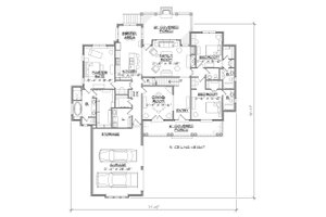 Floor Plan - Main Floor for Country House Plan #1054-28 - 4 bed, 4.5 bath