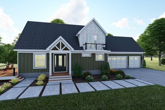 Exterior - Other Elevation 4 for Southern House Plan #932-1168 - 2 bed, 3 bath