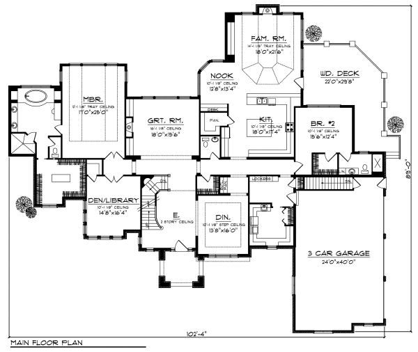 Home Plan - European Floor Plan - Main Floor Plan #70-890