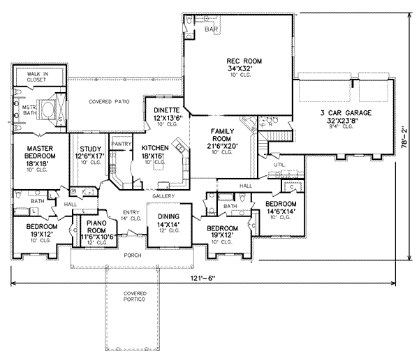 Classical Floor Plan - Main Floor Plan #65-458
