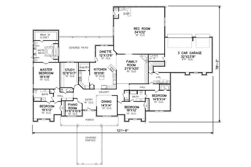 Classical Style House Plan - 4 Beds 5 Baths 5143 Sq/Ft Plan #65-458 ...