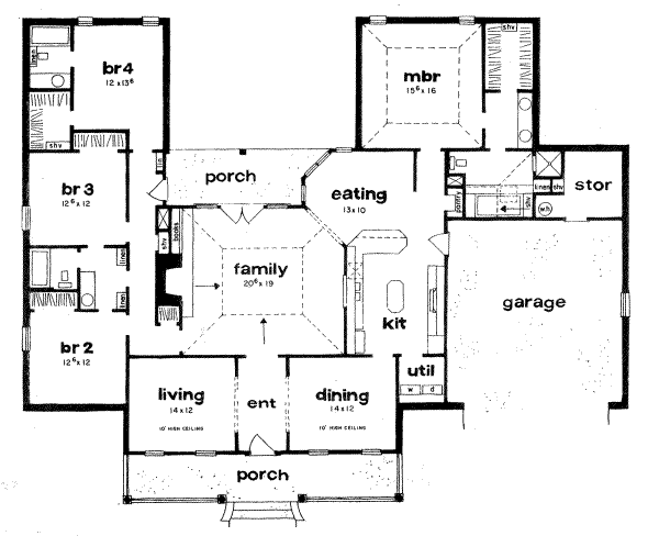 Southern Floor Plan - Main Floor Plan #36-299