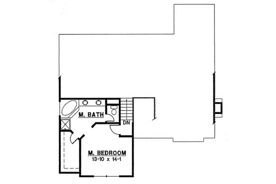 Floor Plan - Upper Floor for Traditional House Plan #67-865 - 3 bed, 2 bath