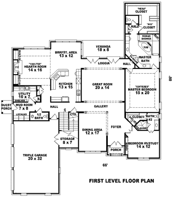 European Floor Plan - Main Floor Plan #81-1334