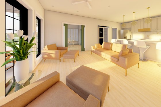 Interior - Family Room 1 for Farmhouse House Plan #126-258 - 2 bed, 2 bath