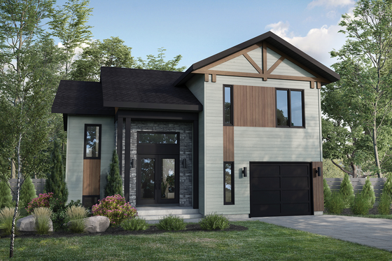 Exterior - Rear Elevation for Cottage House Plan #25-4929 - 2 bed, 2.5 bath