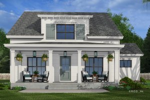 Exterior - Rear Elevation 1 for Farmhouse House Plan #51-1277 - 4 bed, 4.5 bath