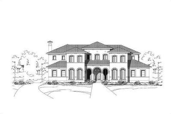 Exterior - Front Elevation for Colonial House Plan #411-355 - 3 bed, 3.5 bath