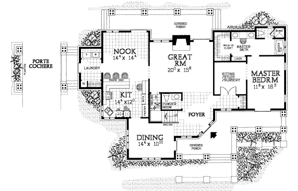 House Design - Bungalow Floor Plan - Main Floor Plan #72-463