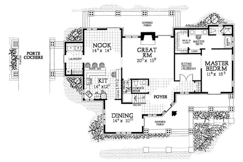 Home Plan - Floor Plan - Main Floor for Bungalow House Plan #72-463 - 3 bed, 2.5 bath