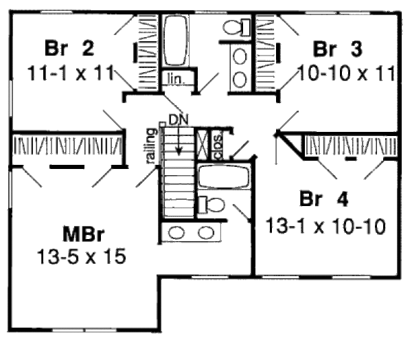 Country Floor Plan - Upper Floor Plan #312-372