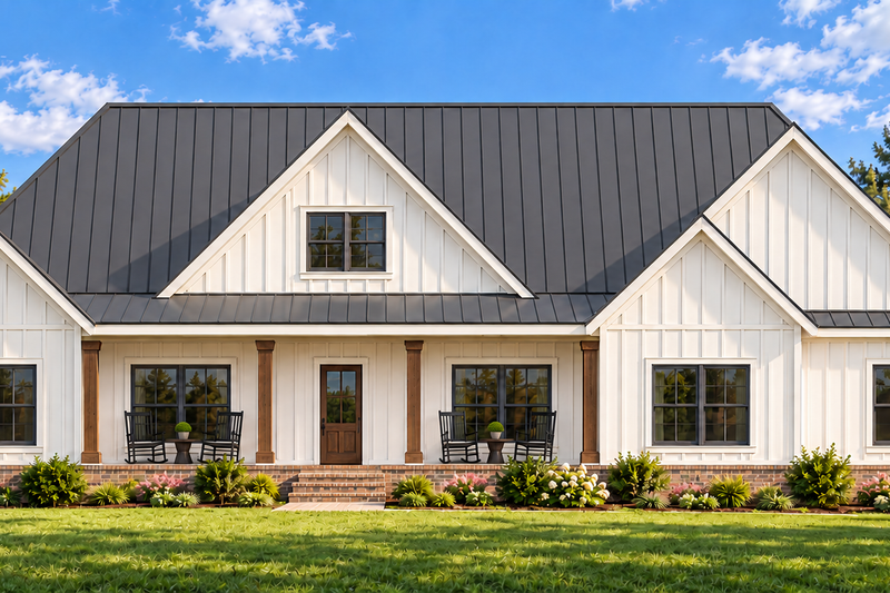 Home Plan - Exterior - Front Elevation 3 for Farmhouse House Plan #1117-55 - 3 bed, 2 bath