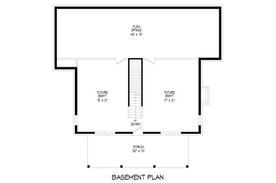 Floor Plan - Lower Floor for Traditional House Plan #932-454 - 3 bed, 3.5 bath
