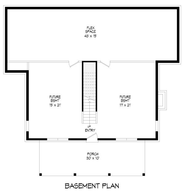 House Design - Traditional Floor Plan - Lower Floor Plan #932-454