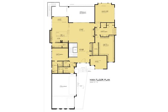 Floor Plan - Main Floor for Contemporary House Plan #1066-267 - 4 bed, 4.5 bath