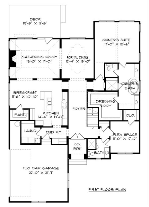 Home Plan - European Floor Plan - Main Floor Plan #413-874