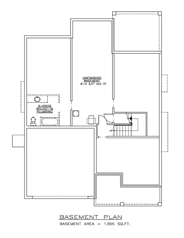 Dream House Plan - Floor Plan - Lower Floor for Craftsman House Plan #1100-154 - 3 bed, 2.5 bath