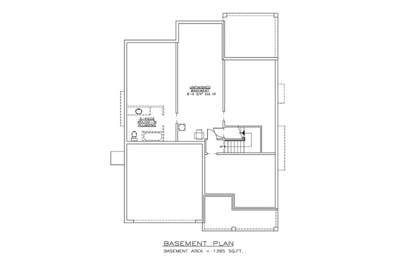 Dream House Plan - Floor Plan - Lower Floor for Craftsman House Plan #1100-154 - 3 bed, 2.5 bath