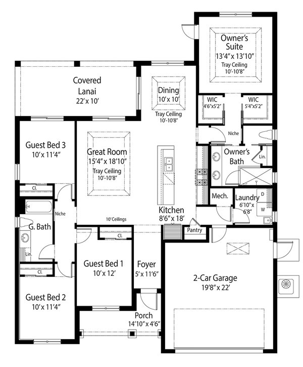 Farmhouse Floor Plan - Main Floor Plan #938-133