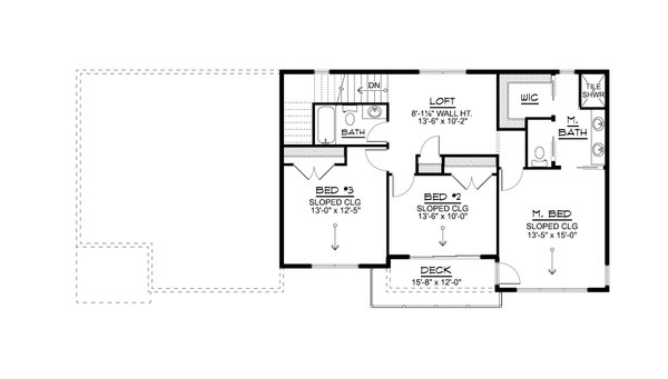 House Design - Contemporary Floor Plan - Upper Floor Plan #1064-399