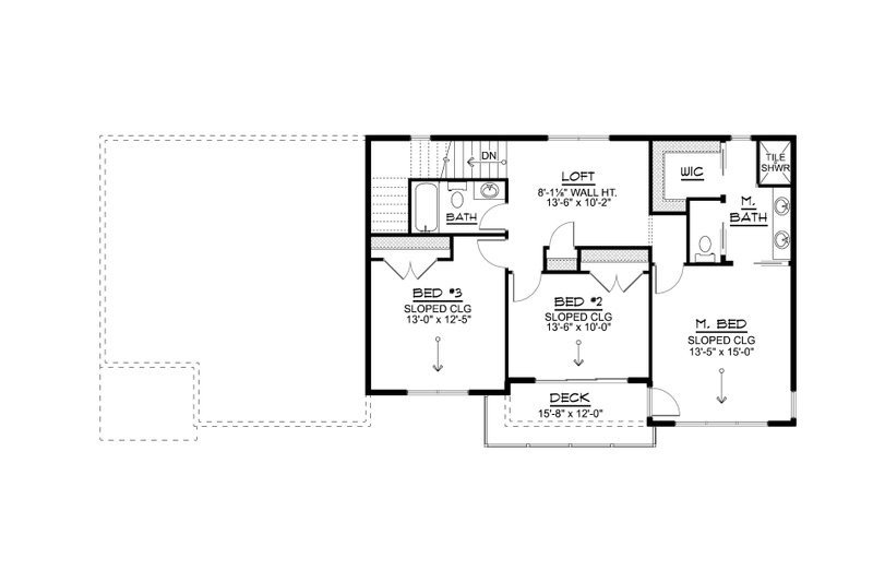 Architectural House Design - Floor Plan - Upper Floor for Contemporary House Plan #1064-399 - 3 bed, 2.5 bath