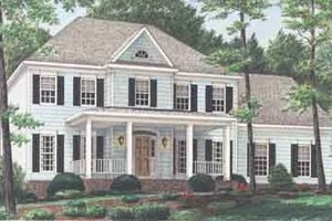Colonial Exterior - Front Elevation Plan #34-210