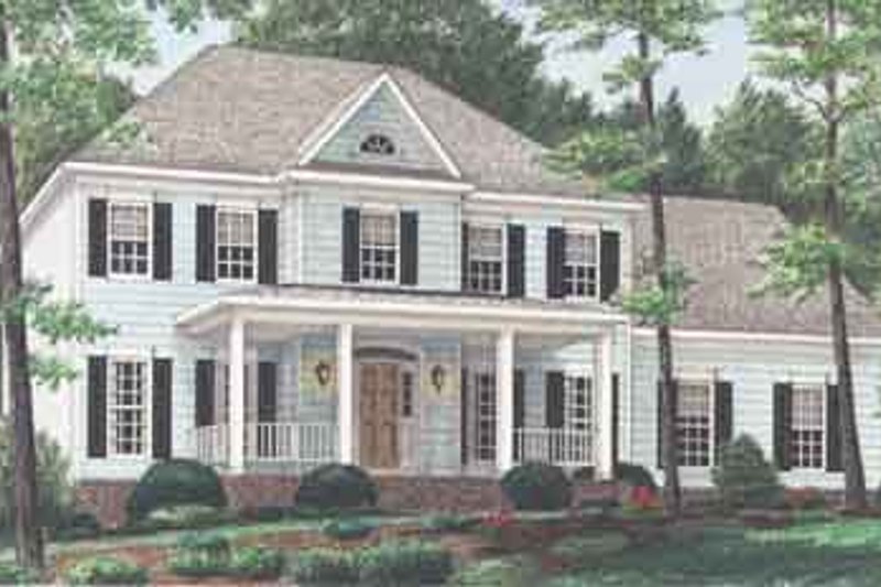House Plan Design - Colonial Exterior - Front Elevation Plan #34-210