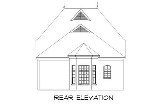 Exterior - Rear Elevation for European House Plan #424-141 - 4 bed, 3 bath