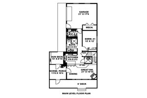 Floor Plan - Main Floor for Cabin House Plan #117-901 - 2 bed, 2 bath