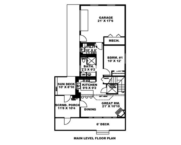 Cabin Floor Plan - Main Floor Plan #117-901