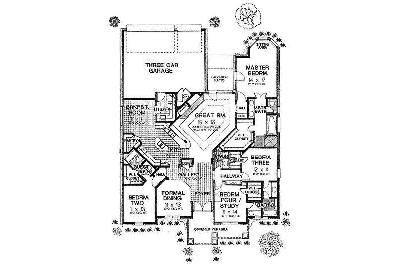 Home Plan - Floor Plan - Main Floor for Colonial House Plan #310-701 - 4 bed, 3.5 bath