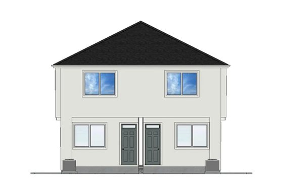 Exterior - Rear Elevation for Craftsman House Plan #126-275 - 3 bed, 2.5 bath