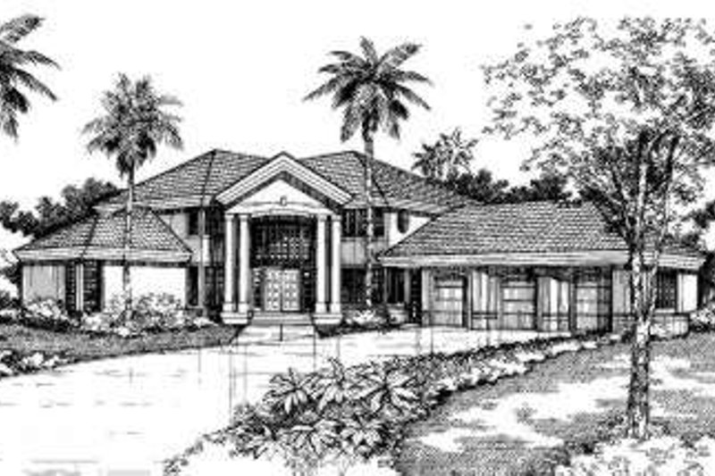 Dream House Plan - Mediterranean Exterior - Front Elevation Plan #320-136