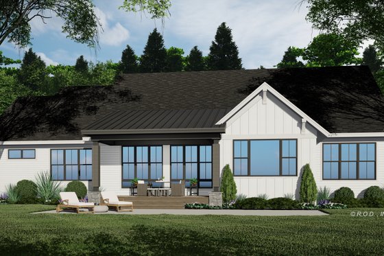 Exterior - Rear Elevation for Traditional House Plan #51-1224 - 2 bed, 2 bath
