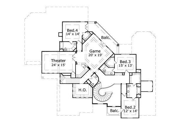 European Floor Plan - Upper Floor Plan #411-373