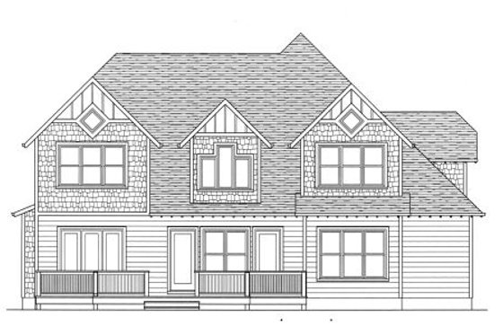 Exterior - Rear Elevation for Craftsman House Plan #413-838 - 4 bed, 3.5 bath